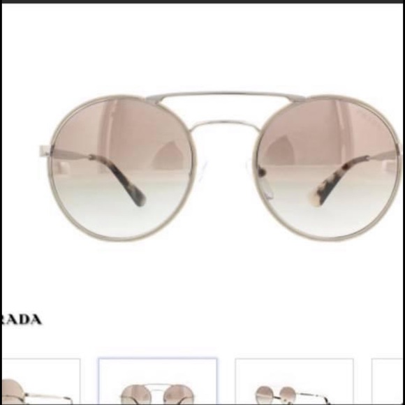 Prada pr51ss aviator double bar silver sunglasses main image 4
